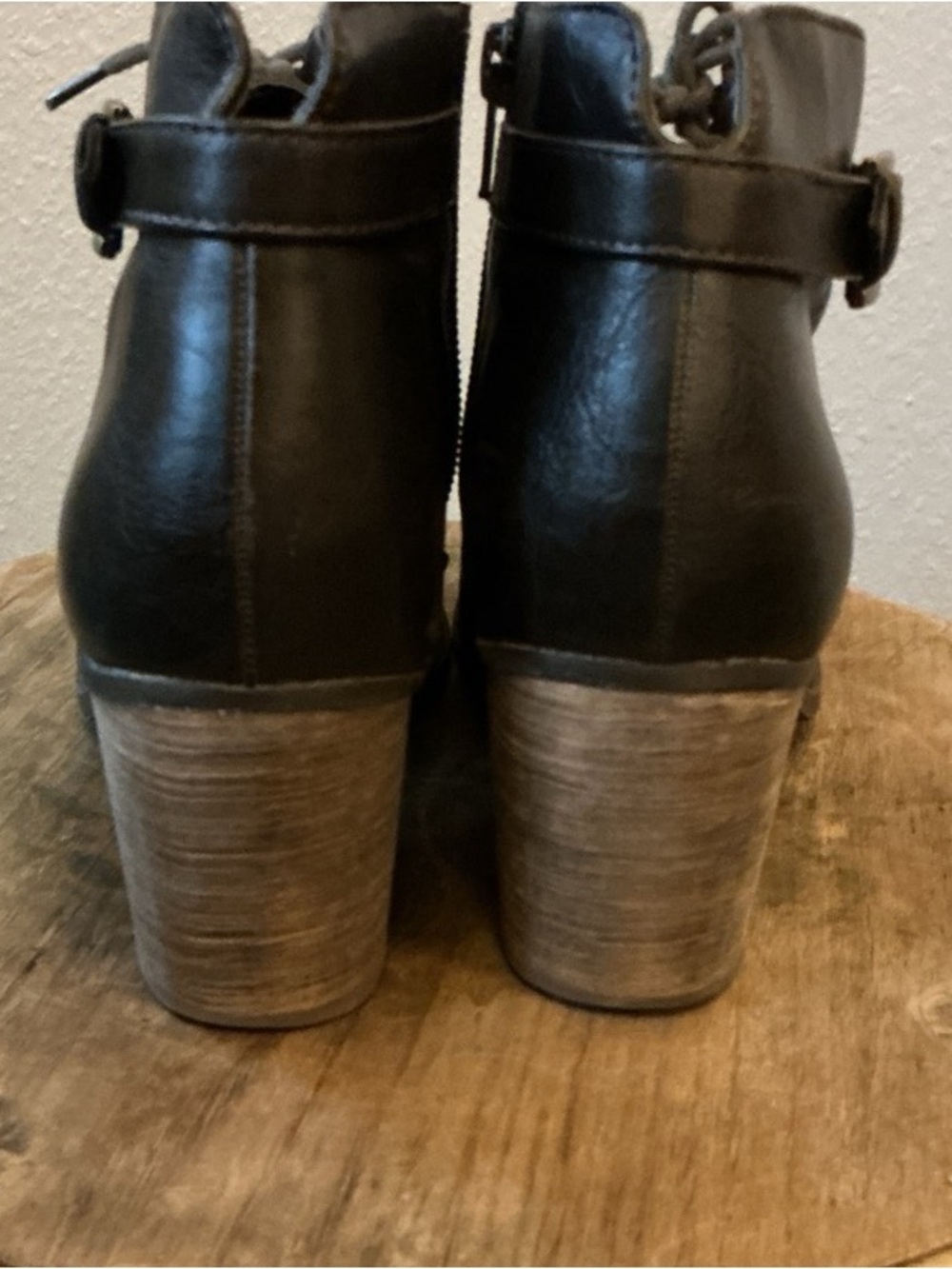 Crown Vintage Vegan Lace-Up Ankle Boots Cottagecore Dark Academia Boho Size 8 - Picture 7 of 7